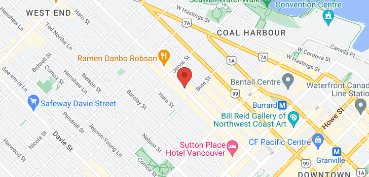 map of 702 1270 ROBSON STREET